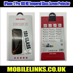iPhone 17 Pro 10D HD Tempered Glass Screen Protector - Anti-Fingerprint, Black